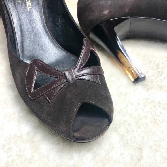 *Sonia Rykiel | Vintage Peep Toe Suede Lucite Heels - Picture 4 of 8